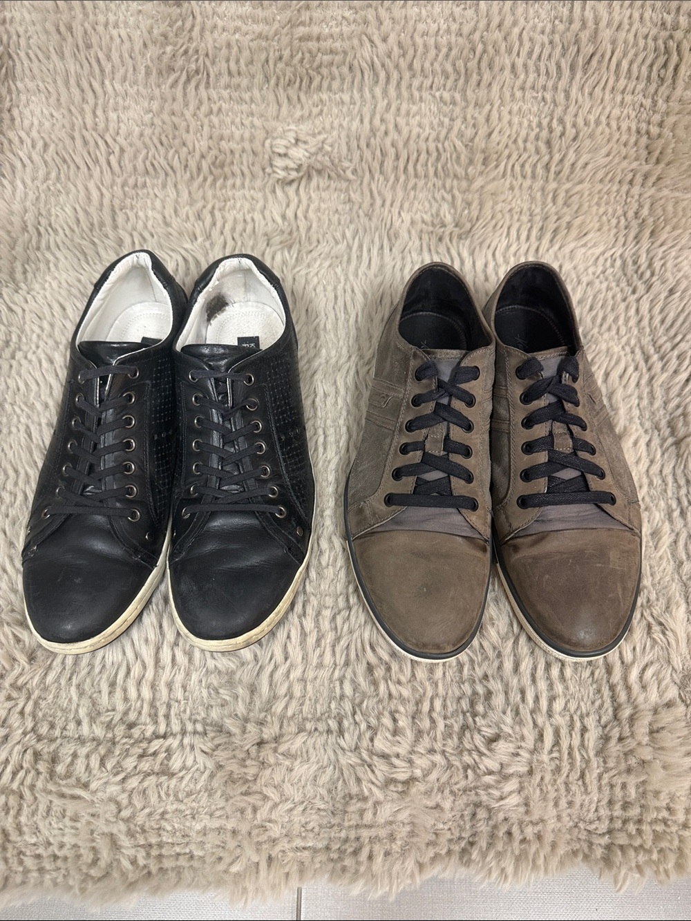 Kenneth Cole Men's Black and Brown Dual-Pair Casual Sneakers